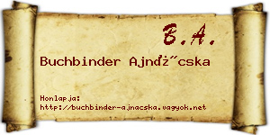 Buchbinder Ajnácska névjegykártya